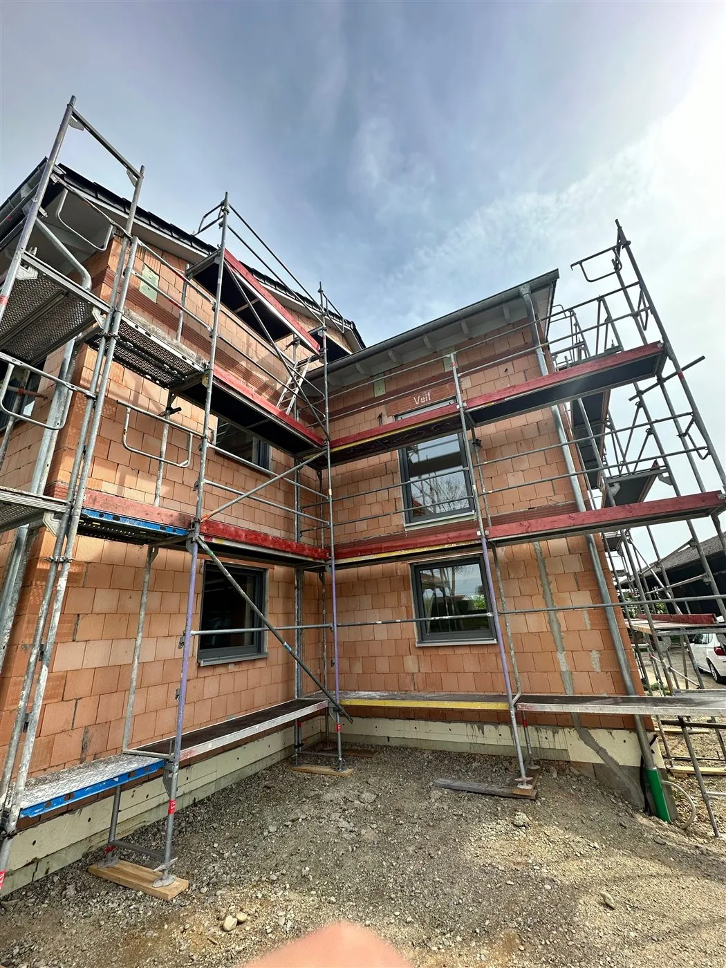 Fassadengerüst an einem Wohnhaus